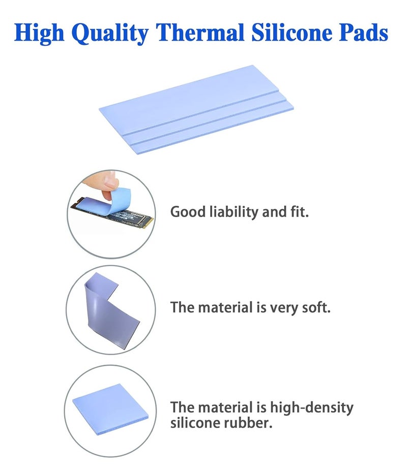 ORTREE Thermal Pad for M.2 2280 SSD NVMe Heatsinks - Soft, Safe, Simple to Apply - 70x20x1.5mm Conductive Silicone Pads - Pack of 6, ORHH019 - Image 5